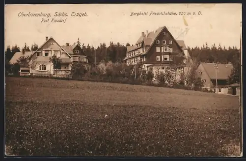 AK Oberbärenburg /Sächs. Erzgeb., Berghotel Friedrichshöhe
