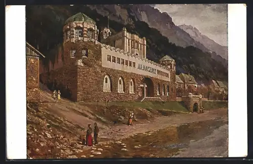 Künstler-AK Traben-Trarbach, Kelterei Julius Kayser