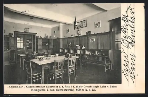 AK Königsfeld i. bad. Schwarzwald, Spielzimmer Kindersanatorium Luisenruhe