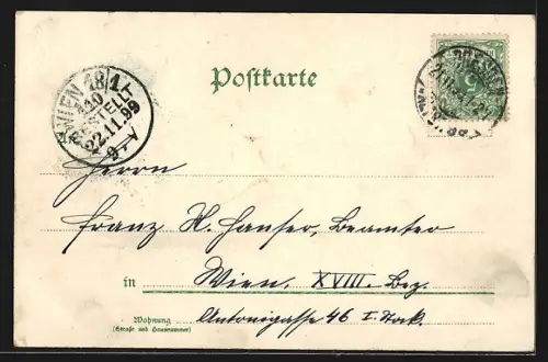 Lithographie Dresden, Zwinger bei Vollmond