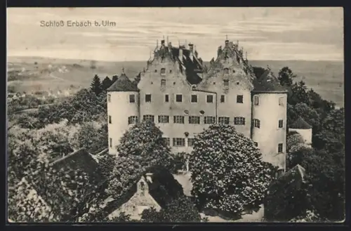 AK Erbach b. Ulm, Schloss Erbach aus der Vogelschau