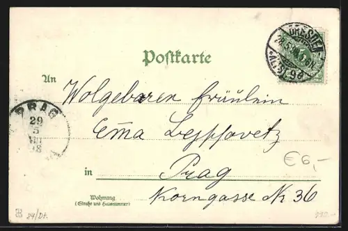 Lithographie Dresden, Hofkirche, Königliches Schloss m. Hauptwache, Denkmäler