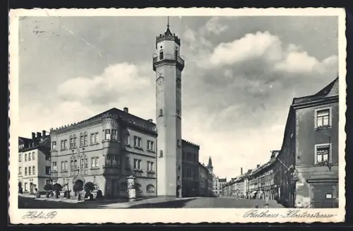 AK Hof i. B., Rathaus, Klosterstrasse