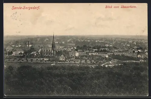 AK Hamburg-Sande, Gesamtansicht vom Wasserturm aus