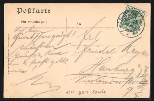 AK Hamburg-Sande, Gesamtansicht vom Wasserturm aus