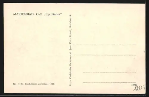 AK Marienbad, Cafe Egerländer, Zwei Frauen in Egerländer Tracht