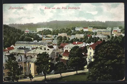 AK Marienbad, Blick von der Villa Waldidylle