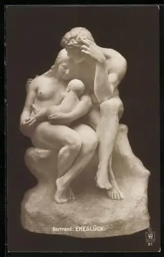 AK Paar mit ihrem Neugeborenen Kind, Eheglück