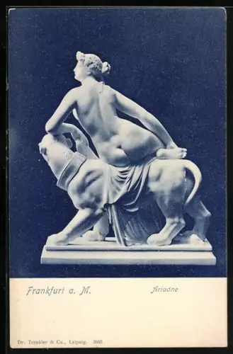 AK Frankfurt a. M., Ariadne auf einem Löwen sitzend
