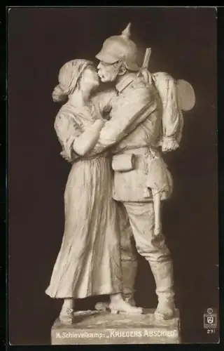 AK Soldat nimmt Abschied von seiner Frau, Kriegers Abschied