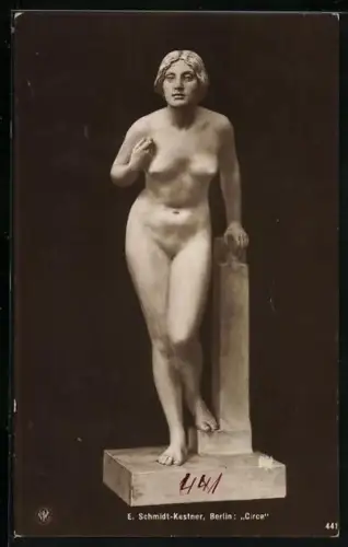 AK Circe an einer Säule lehnend