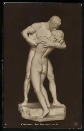 AK Paar umarmt sich liebevoll, Wiedersehen