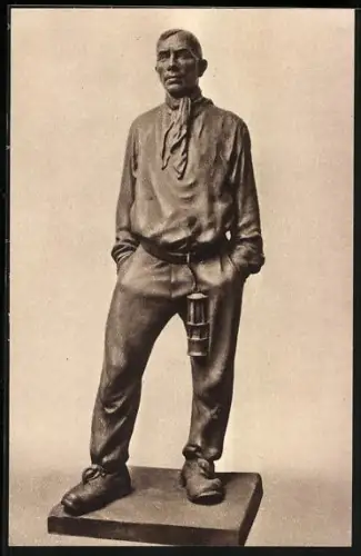 AK Bergmann von der Saar mit Laterne am Gürtel