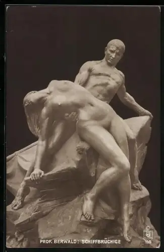 AK Schiffbrüchige an ihrem zerbrochenen Boot