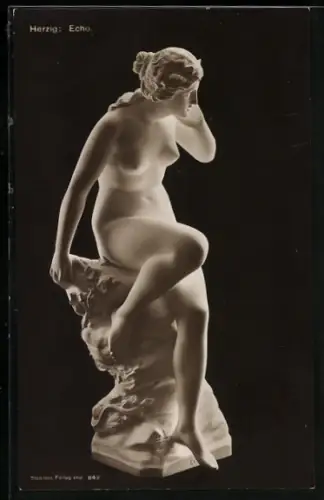 AK Echo auf einem Stein sitzend