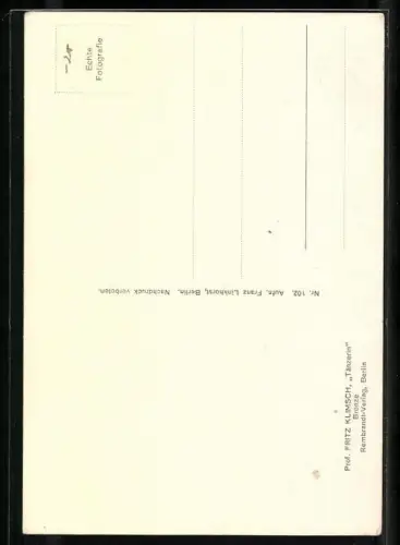 AK Fritz Klimsch: Tänzerin, Plastik, nackte Frau, Erotik