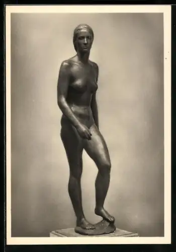 AK Aufsteigende, Statue einer nackten Frau, von Prof. Richard Scheibe