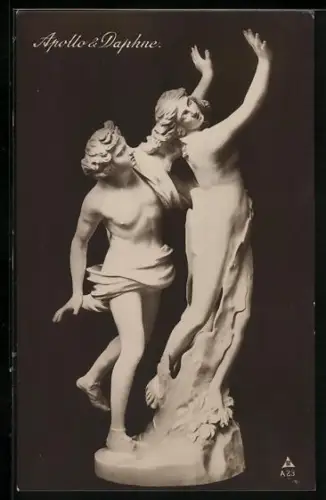 AK Schöne Plastikfiguren Apollo und Daphne