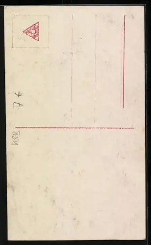 AK Herzig, Echo, sitzende Frau, Plastik