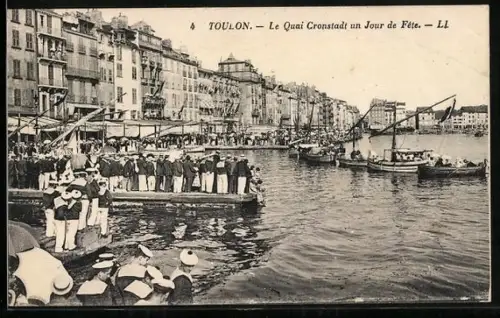 AK Toulon, Le Quai Cronstadt un jour de fete