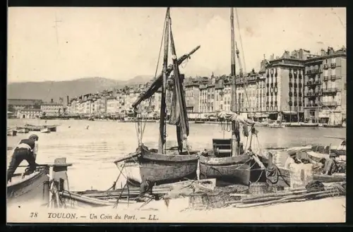 AK Toulon, Un coin du Port, Hafen