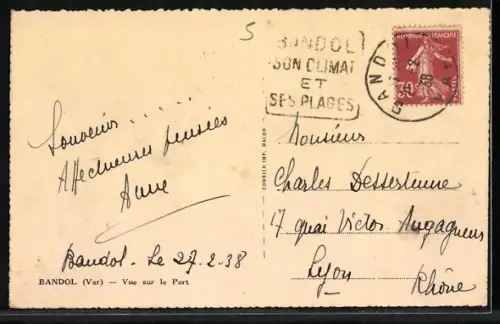 AK Bandol /Var, Vue sur le Port