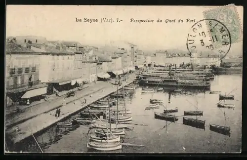 AK La Seyne /Var, Perspective du Quai du Port