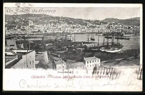 AK Genova, Veduta generale della Cittá e del Porto