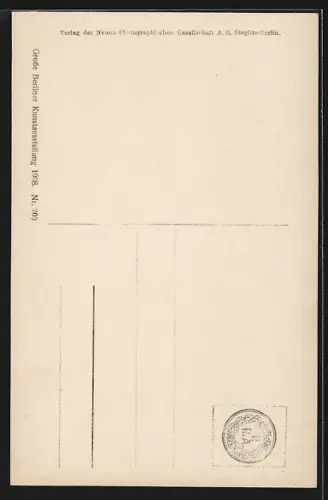 AK Berlin, Grosse Berliner Kunstausstellung 1908, Bogenspannerin, Prof. Ferd. Lepcke