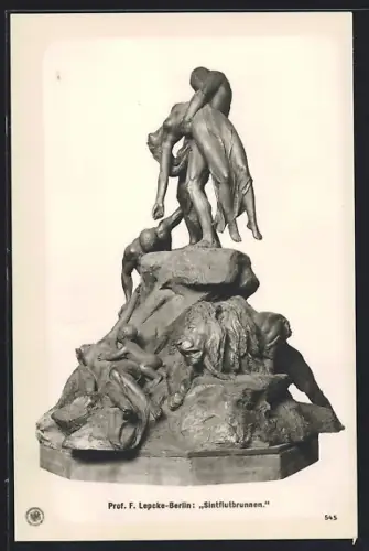 AK Berlin-Friedenau, Sintflutbrunnen, Entwurf Prof. F. Lepcke, Maybachplatz / Perelsplatz