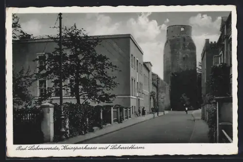 AK Bad Liebenwerda, Kreissparkasse mit Lubwartturm