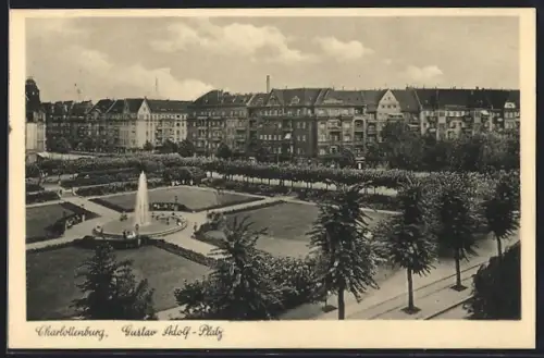 AK Berlin-Charlottenburg, Gustav Adolf-Platz aus der Vogelschau