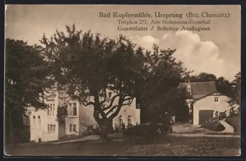 AK Ursprung, Gasthof Bad Kupfermühle Gondelfahrt