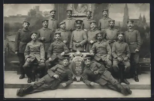 AK Neu-Ulm, Soldaten des 1. Ersatz-Bataillons des 12. Infaterie-Regiments im Jahr 1915