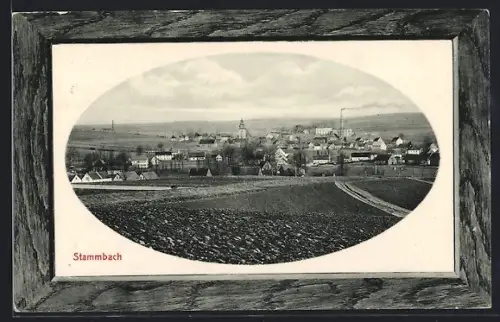 AK Stammbach, Ortsansicht von der Feldflur aus
