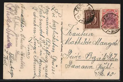 AK Perl a. d. Mosel, Strassenpartie mit Wohngebäuden