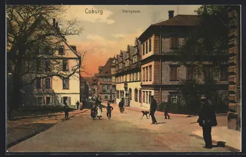 AK Coburg, Steingasse, Strassenpartie