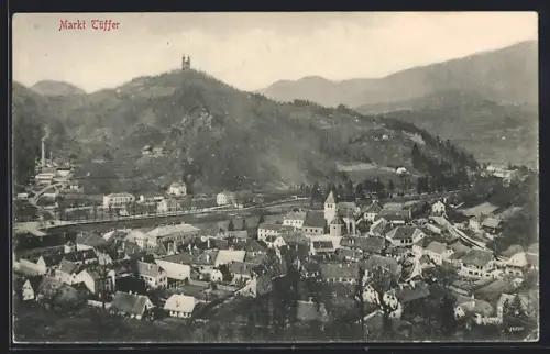 AK Markt Tüffer, Ortsansicht aus der Vogelschau
