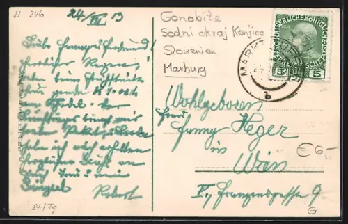 AK Markt Tüffer, Ortsansicht aus der Vogelschau