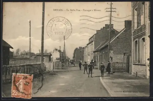 AK Denain, La Belle-Vue, Passage à Niveau