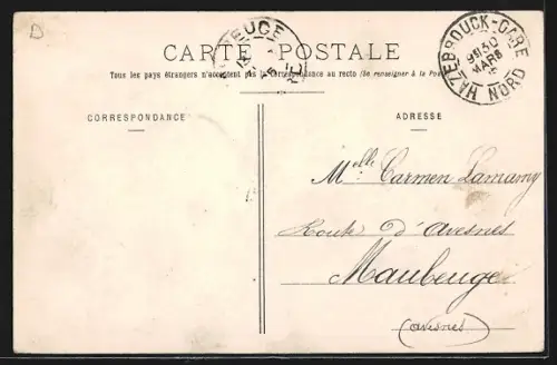 AK Hazebrouck, Grand`Place et Rue du Rivage avec commerces et passants