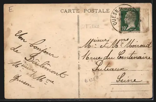 AK Deulémont, Le Moulin et la péniche sur le canal