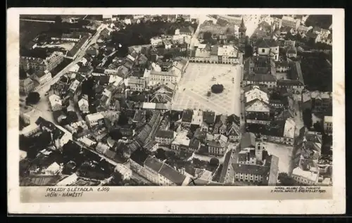 AK Jitschin / Gitschin / Jicin, Ortsansicht aus der Vogelschau