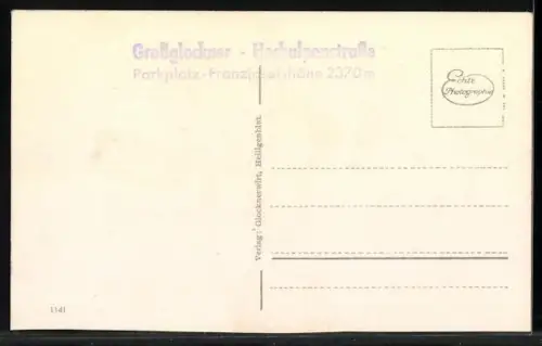 AK Kaiser Franz Josef-Haus, Berghütte mit Grossglockner und Teil vom Pasterze-Gletscher