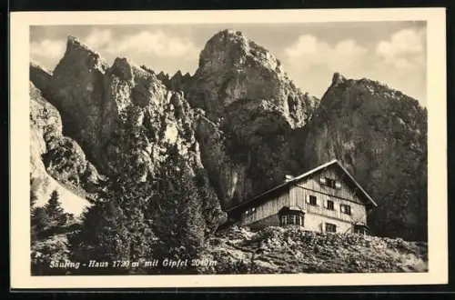 AK Säuling-Haus, Berghütte mit Gipfel