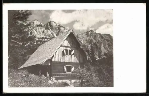 AK Theodor Körner Hütte, Am Berghaus der Akad. Sektion Wien d.D. und Ö.A.V. im Gosaukamm