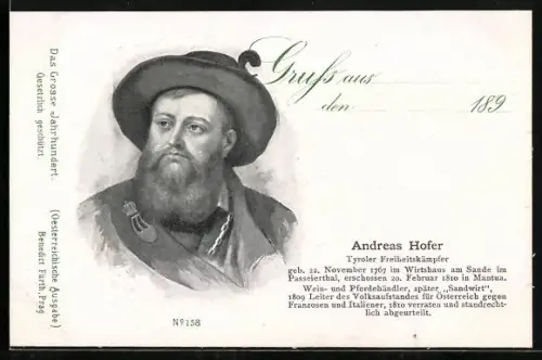 AK Porträt des Freiheitskämpfers Andreas Hofer