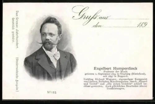 AK Engelbert Humperdinck, Professor der Musik, Komponist