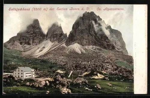 AK Sellajochhaus, Berghütte der Section Bozen d. D.-Oe. Alpenvereins