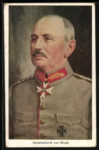 Künstler-AK Generaloberst von Kluck mit Orden und Uniform